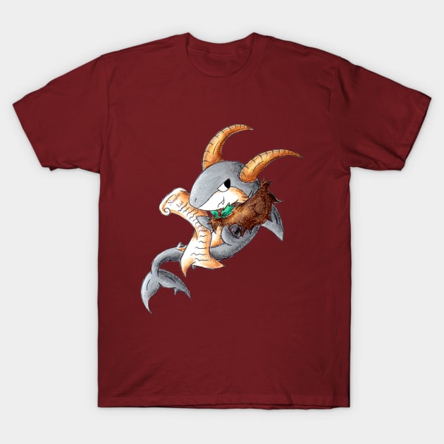 Krampus Shark T-Shirt by KristenOKeefeArt